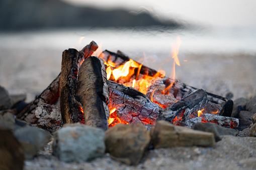 campfire on the beach