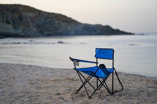 camping chair on the beach