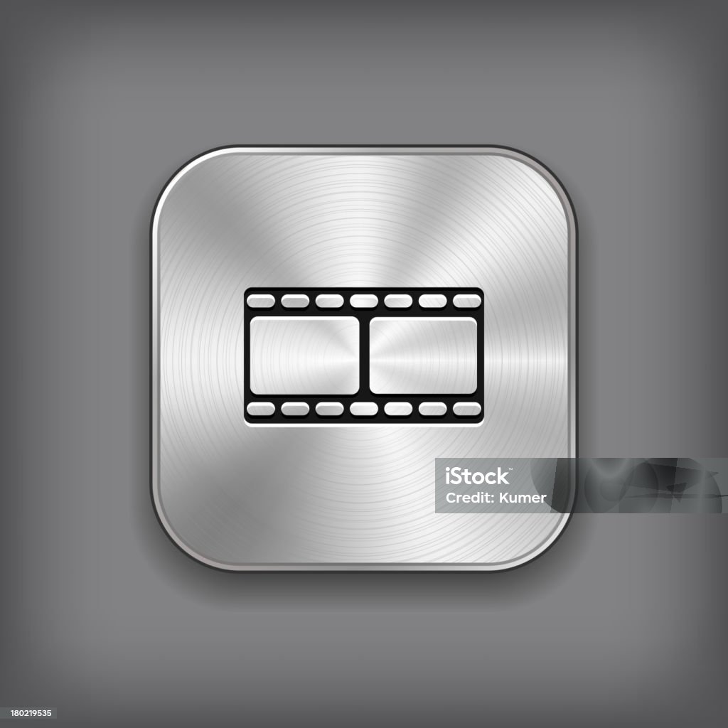 필름 아이콘-벡터 금속면의 앱 버튼을 - 로열티 프리 가정용 캠코더 벡터 아트
