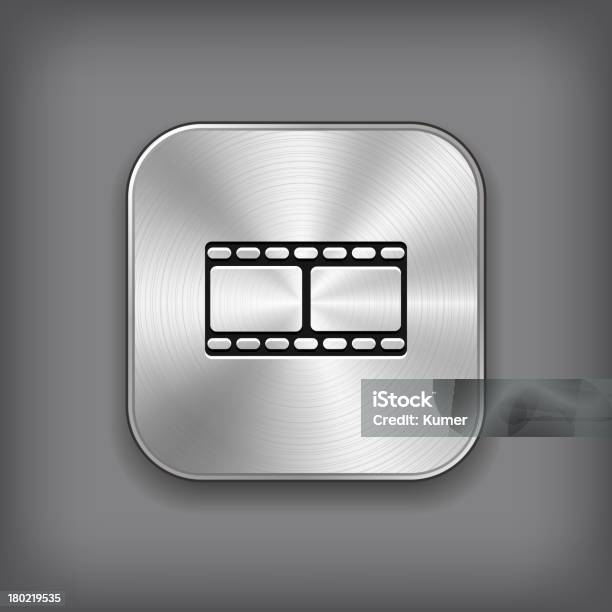 Ícone De Botão De Metal App Vector - Arte vetorial de stock e mais imagens de Abstrato - Abstrato, Aplicação móvel, Aço