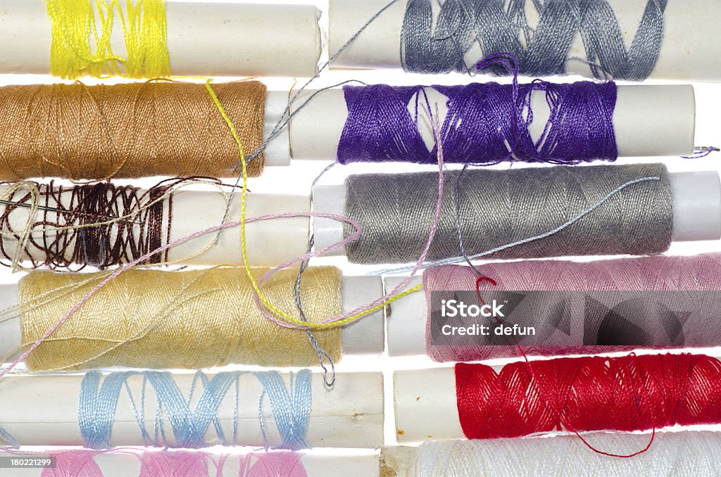 spool of thread isolated spool of thread isolated on white background Art And Craft Stock Photo