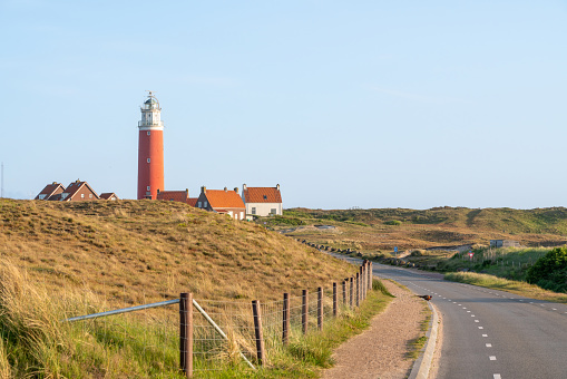 On a sunny day at the lighthouse of Texel Netherlands
