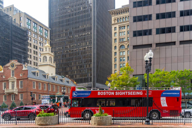 Boston, USA - April 27, 2015: Duck vehicle in downtown Boston, MA, the United States.