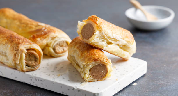 istock Sausage bread a traditional snack. 1802290448