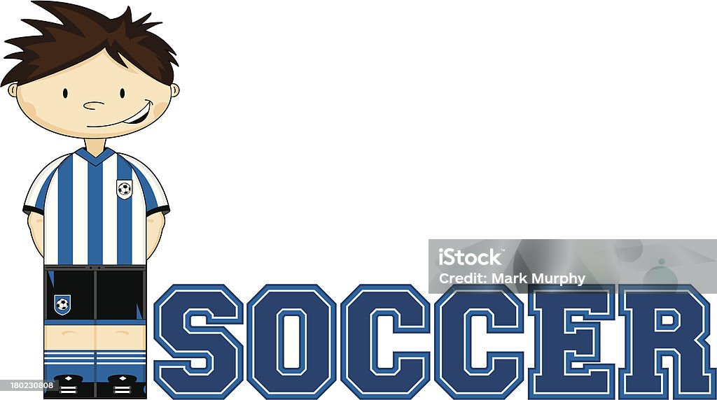 Calcio ragazzo di imparare a leggere illustrazione - arte vettoriale royalty-free di Abbigliamento sportivo