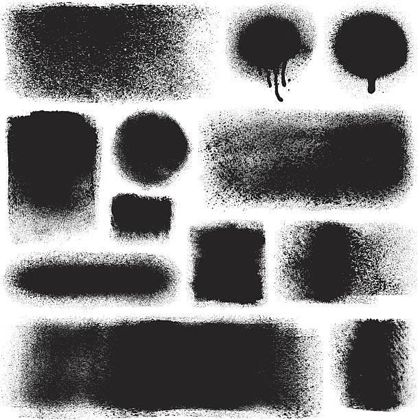 Grunge design elements Vector image. Set of black grunge backgrounds spray paint stock illustrations