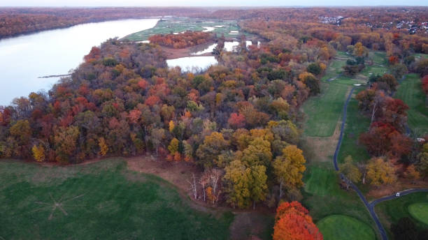 istock Aerial view of fall foliage 1802323427