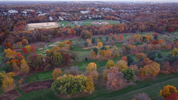 istock Aerial view of fall foliage 1802323433