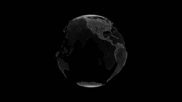 istock World globe from particles. HUD. Digital planet Earth. Abstract world map 1802323950