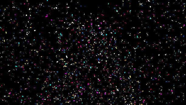 istock Confetti explosion. Golden falling festive particles 1802323966