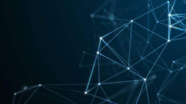 istock Abstract technology background from lines and dots. Space geometrical backdrop 1802324495