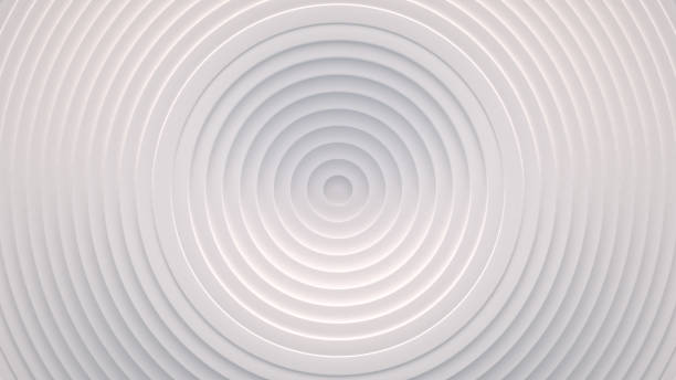 istock Wave from concentric circles, rings on the surface. Bright, milky radio wave abstract background 1802324505