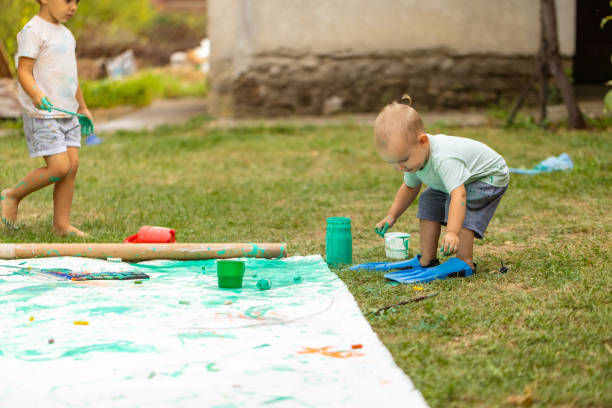 istock Childs drawing outdoors 1802326110
