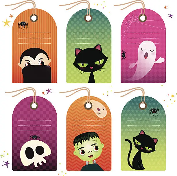 Vector illustration of Halloween Tags