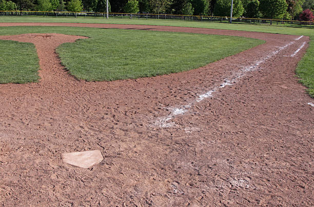 vide terrain de baseball - baseline base softball home base photos et images de collection