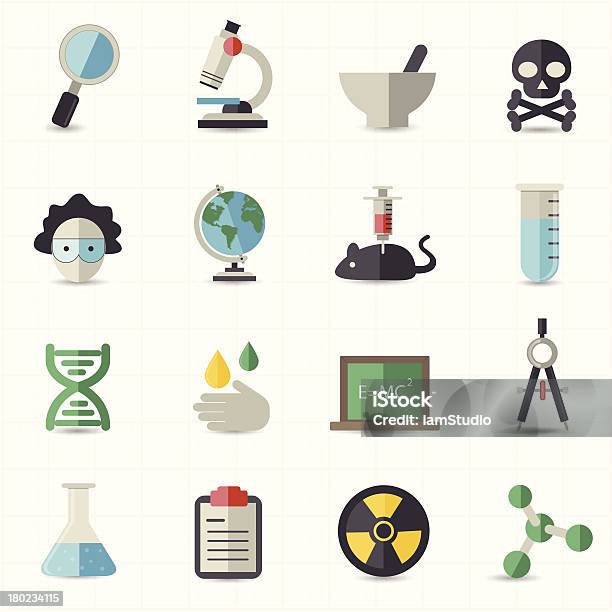 Icone Di Scienza E Istruzione - Immagini vettoriali stock e altre immagini di Arma nucleare - Arma nucleare, Armi di distruzione di massa, Atomo