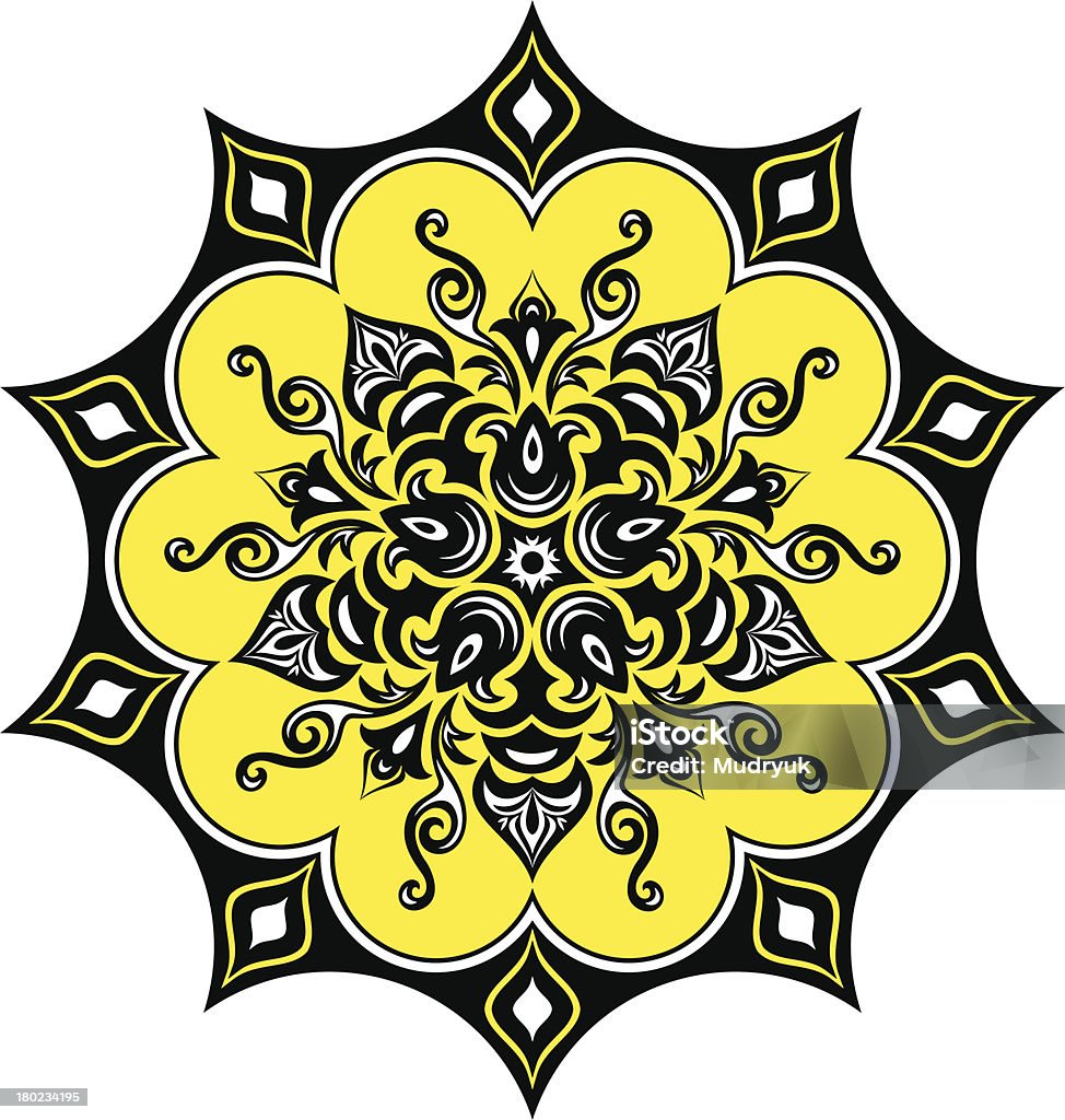 Kaleidoscopic patrón floral. Mandala. - arte vectorial de Abstracto libre de derechos