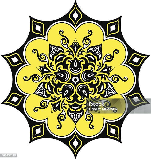 Ilustración de Kaleidoscopic Patrón Floral Mandala y más Vectores Libres de Derechos de Abstracto - Abstracto, Amarillo - Color, Caleidoscopio - Patrón