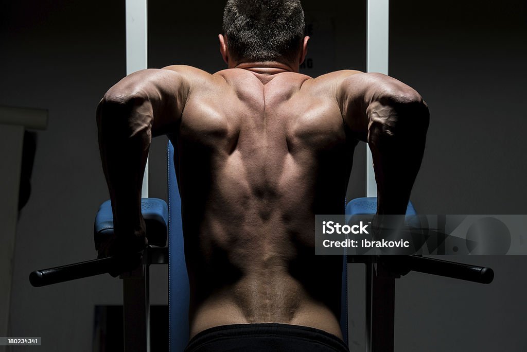 Jeune bodybuilder mâle faisant des exercices de musculation - Photo de Activité libre de droits