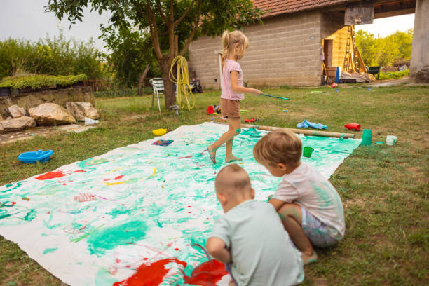 istock Watercolors are so fun for children 1802343486