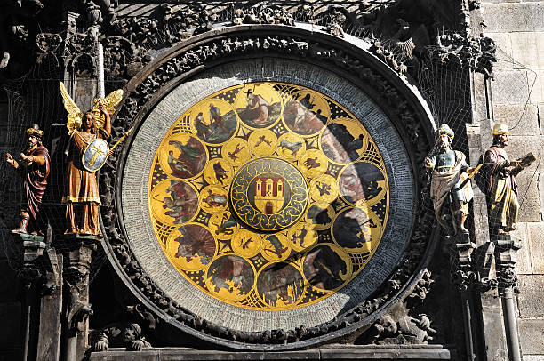 detail Prague Astronomical Clock stock photo