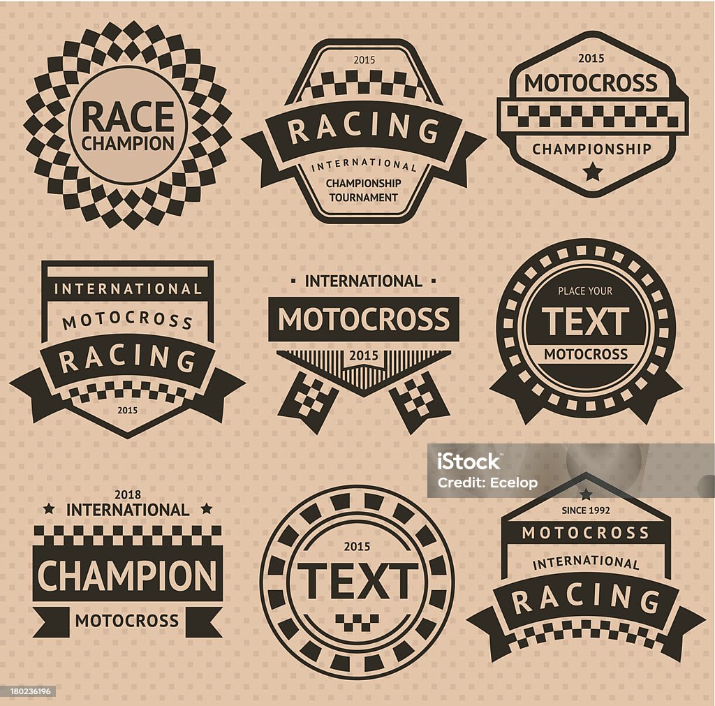 Гоночный символика набор винтажном стиле - Векторная графика Rally Car Racing роялти-фри