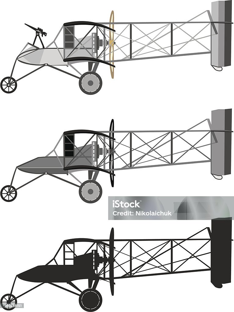 Модель самолёта р�етро Биплан. - Векторная графика Авиабилет роялти-фри