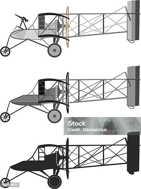 Модель Самолёта Ретро Биплан — стоковая векторная графика и другие изображения на тему Авиабилет - Авиабилет, Авиакосмическая промышленность, Авиационное крыло