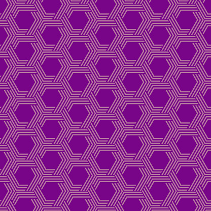 A geometric design characterized by a series of deep red hexagons connected by thin, continuous lines, forming an interlocking and repetitive pattern. The darker background shade accentuates the hexagonal forms, creating a sense of depth and layering. This design combines precision and consistency, offering a modern and structured visual appeal.