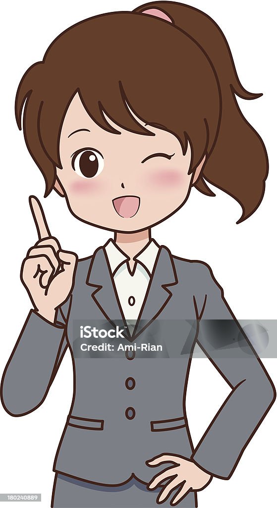woman_guide the cute manga style woman Adult stock vector