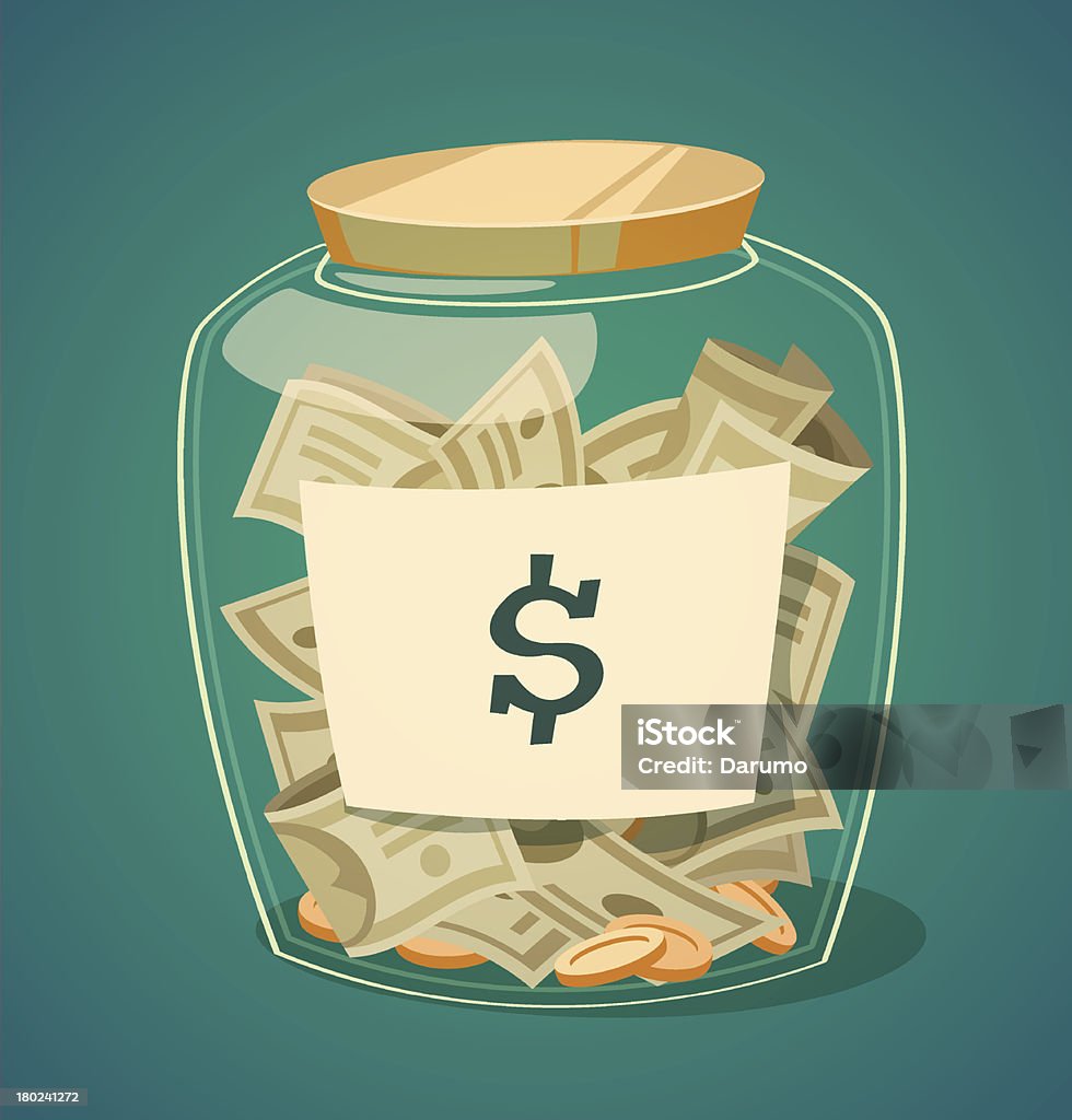 Saving money jar. Vector illustration. EPS10 Vector illustration. Contains transparency. Jar stock vector
