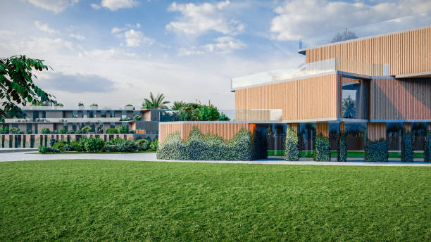 istock Modern Hotel Resort with large gardens 1802418049
