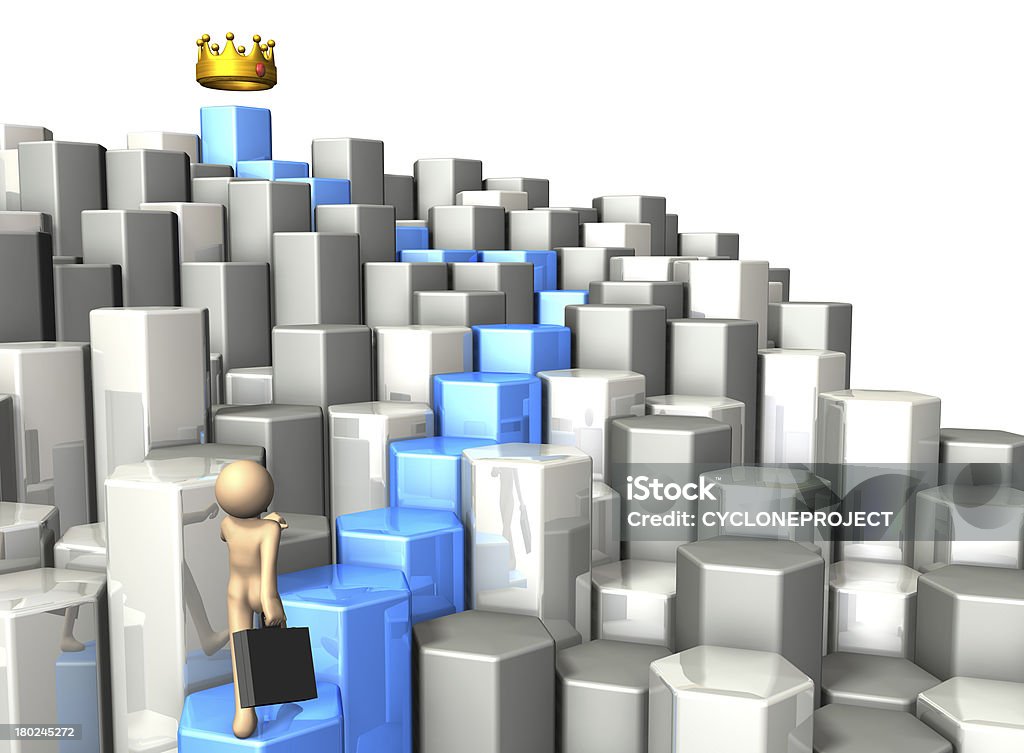 Business man go way toward the goal. Business man go the way toward the goal.This is a computer generated image. Abstract Stock Photo