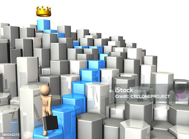 Business Man Go Way Toward The Goal Stock Photo - Download Image Now - Abstract, Activity, Adult