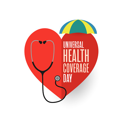 Universal Health Coverage Day poster. Vector illustration. EPS10