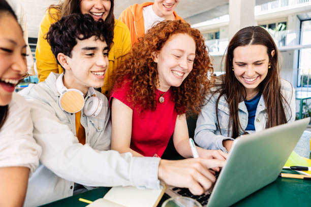 istock Young group of student people studying together at college campus 1802462527