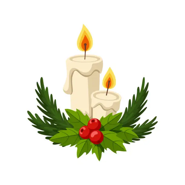 Vector illustration of Christmas candles