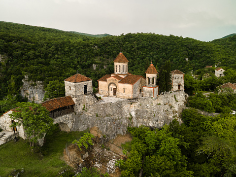 Ancient Motsameta Monastery from a bird's eye view, Kutaisi, Georgia