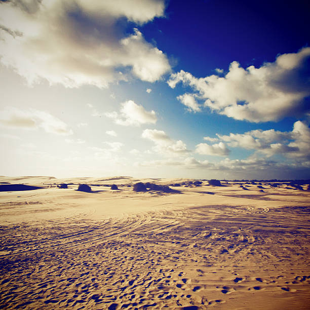 istock Landscape of dessert with blue sky, retro filter effect 180247371
