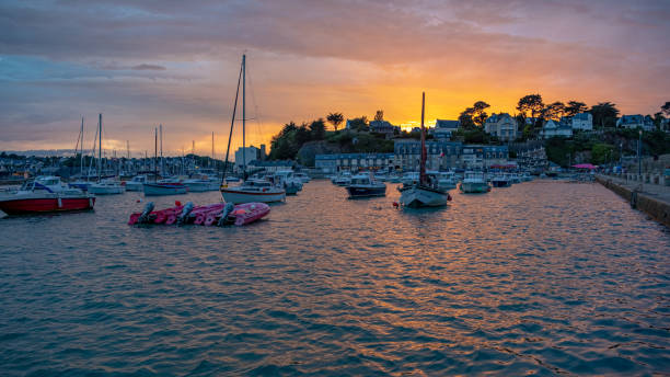 In March 2020, tourists could enjoy a beautiful sunset on Treboul in Brittany in France