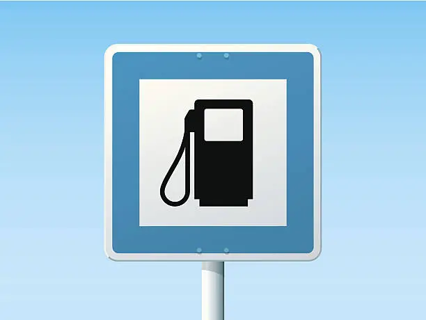 Vector illustration of Gas Station German Road Sign