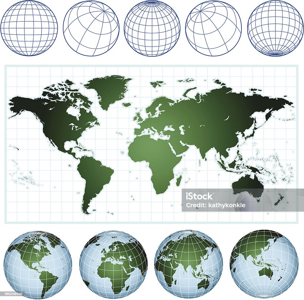 ワールドマップ、グローブ wireframe - 地球儀のロイヤリティフリーベクトルアート