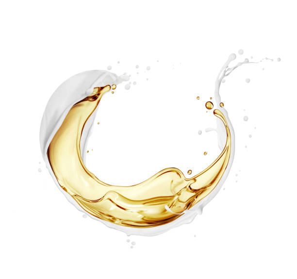 istock Mix of oily and dairy splashes isolated on a white background 1802504486