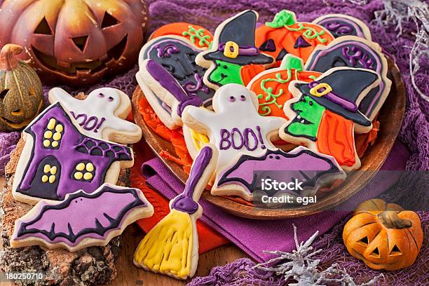 Halloween Cookies Stock Photo - Download Image Now - Autumn, Black Color, Cake