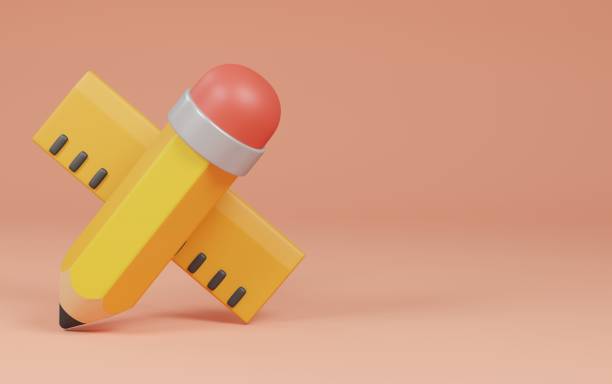 istock pencil and ruler on cream background. back to school concept. 3d rendering illustration. 1802510561