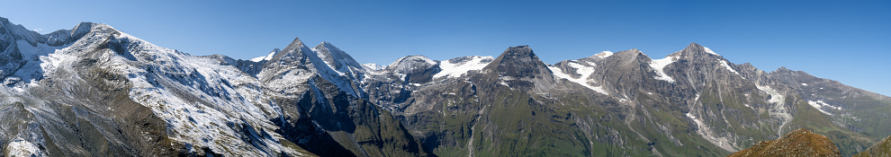 Mountain panorama of the High Tauern mountain range (Austria)