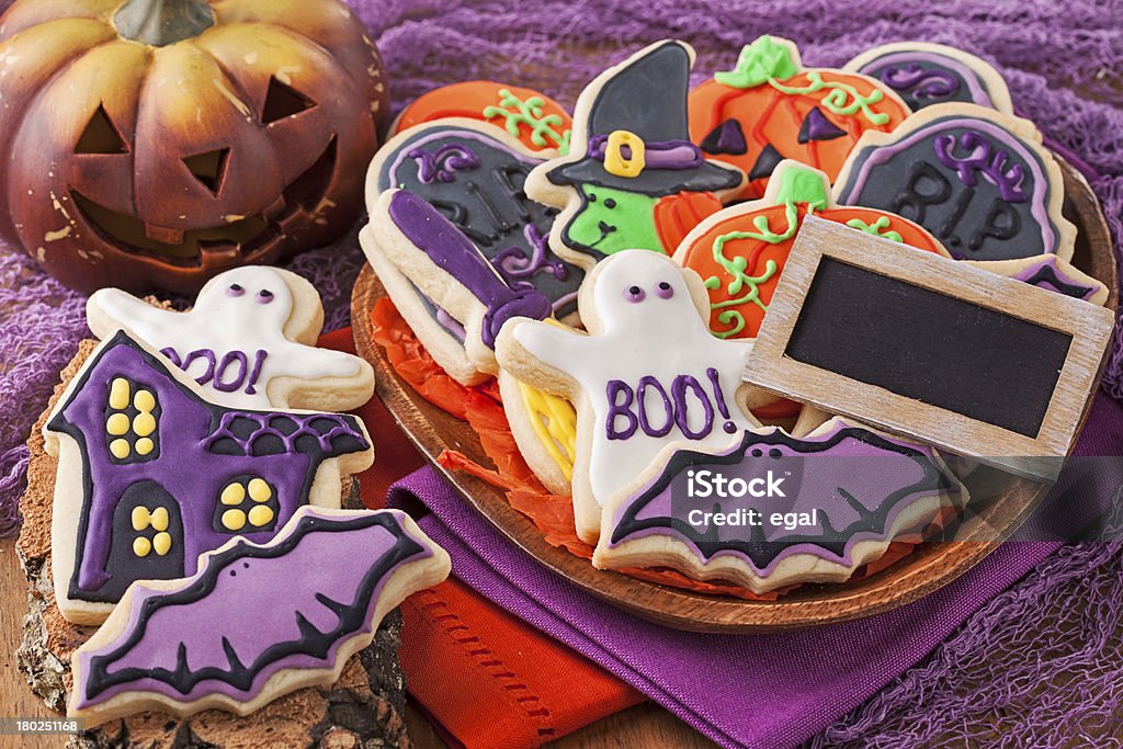 Halloween i cookie - Foto stock royalty-free di Biscotto secco