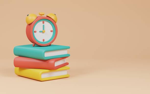 istock alarm clock on Stack of books cream background. back to school concept. 3d rendering illustration. 1802514891