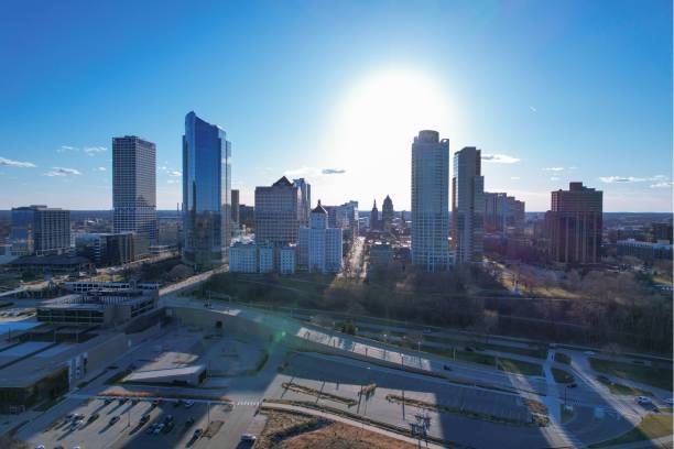 istock Milwaukee's Lakeside Sunset Magic Skyscrapers 1802525490