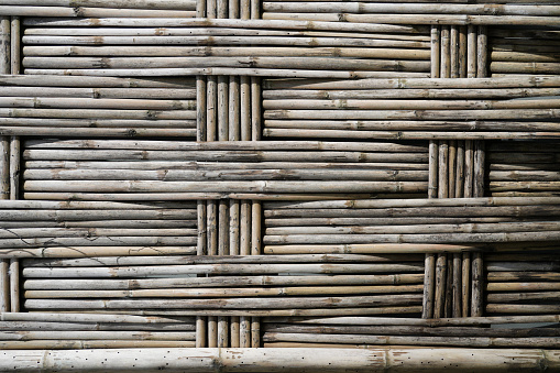 woven bamboo wall in black and white